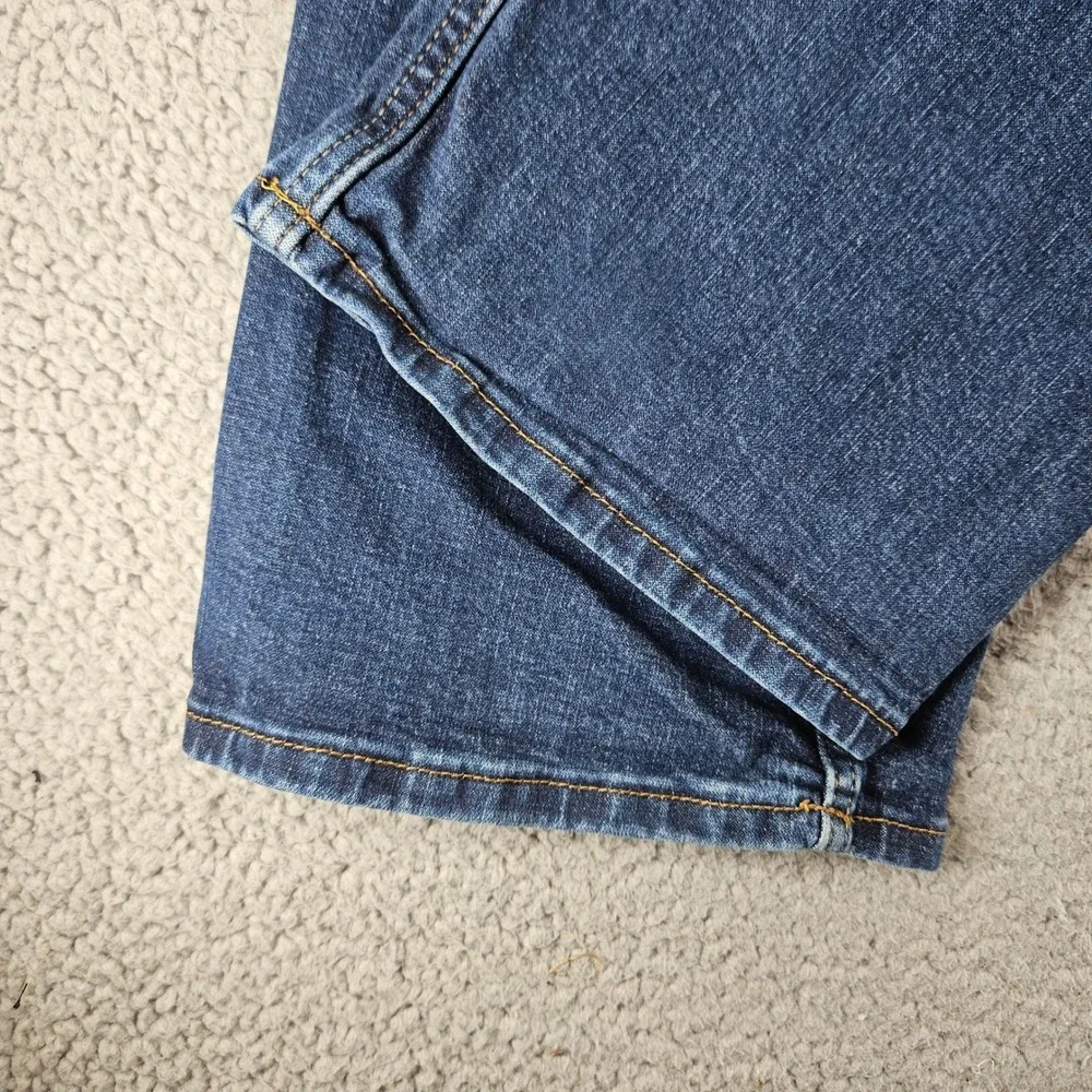 Wrangler Relaxed Boot Cut Jeans Mens 36x30 Dark Wash Blue Stretch‎ Western Chore